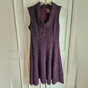 Taylor Knit Plum Purple Cowl Sleeveless Dress
